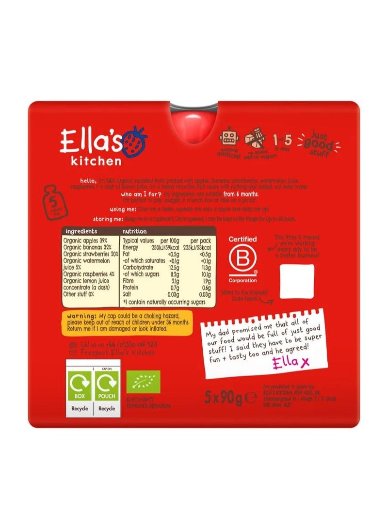 Ella’s kitchen Organic The Red One Squished Smoothie Fruits 6+ Months 5X90G - Image 4